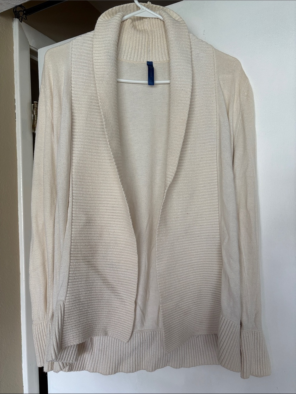 Falls Creek Cream Open-Front Shawl Collar Cardigan